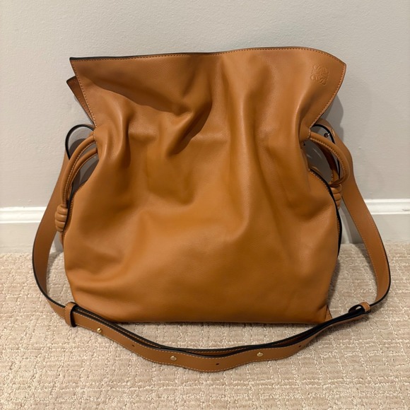 Loewe Handbags - LOEWE Medium Flamenco Clutch Shoulder Bag Nappa Calfskin Leather Tan‎ Brown